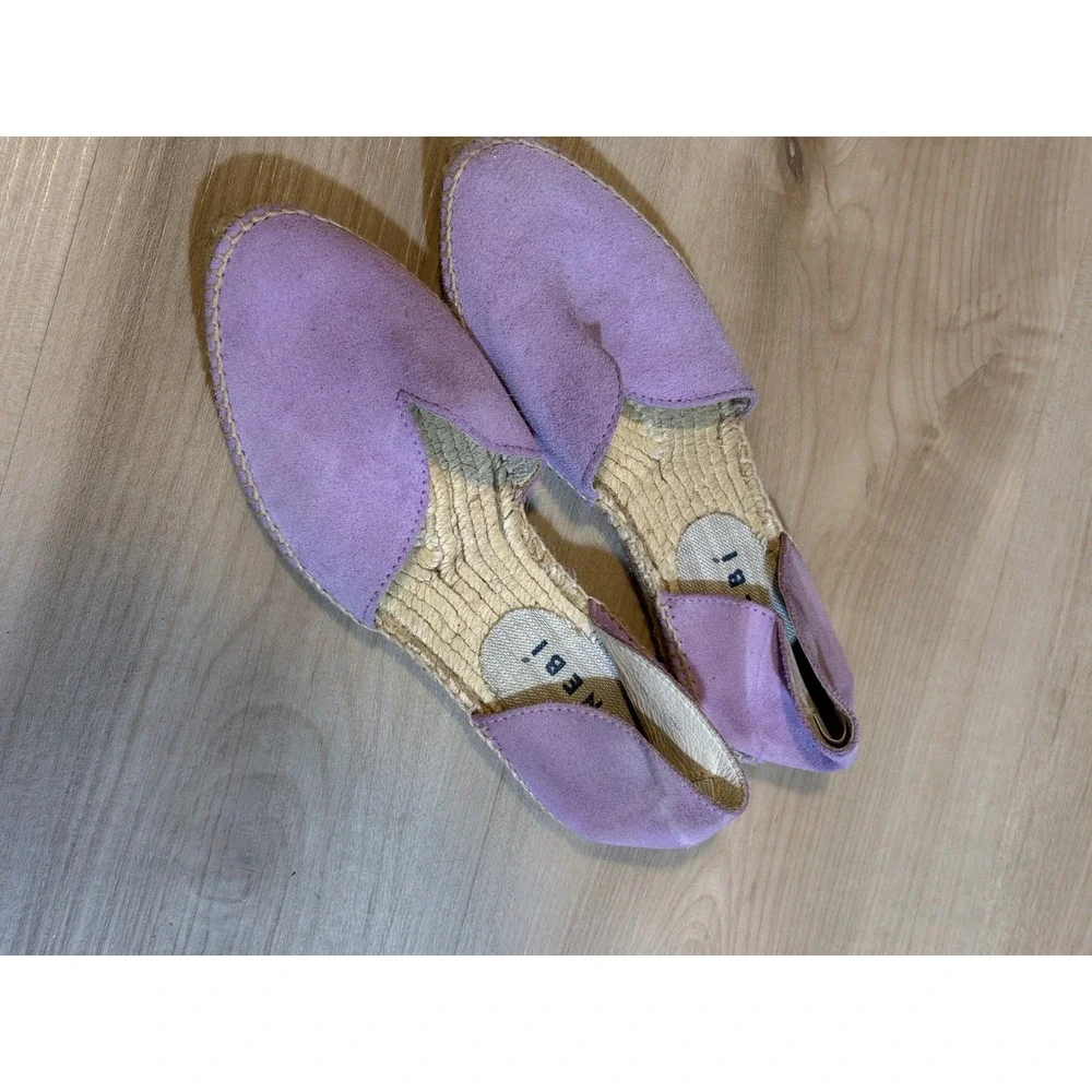 Manebi Hamptons Suede Espadrilles Women 35 Purple Flat Shoes Slip On ‎ Spain